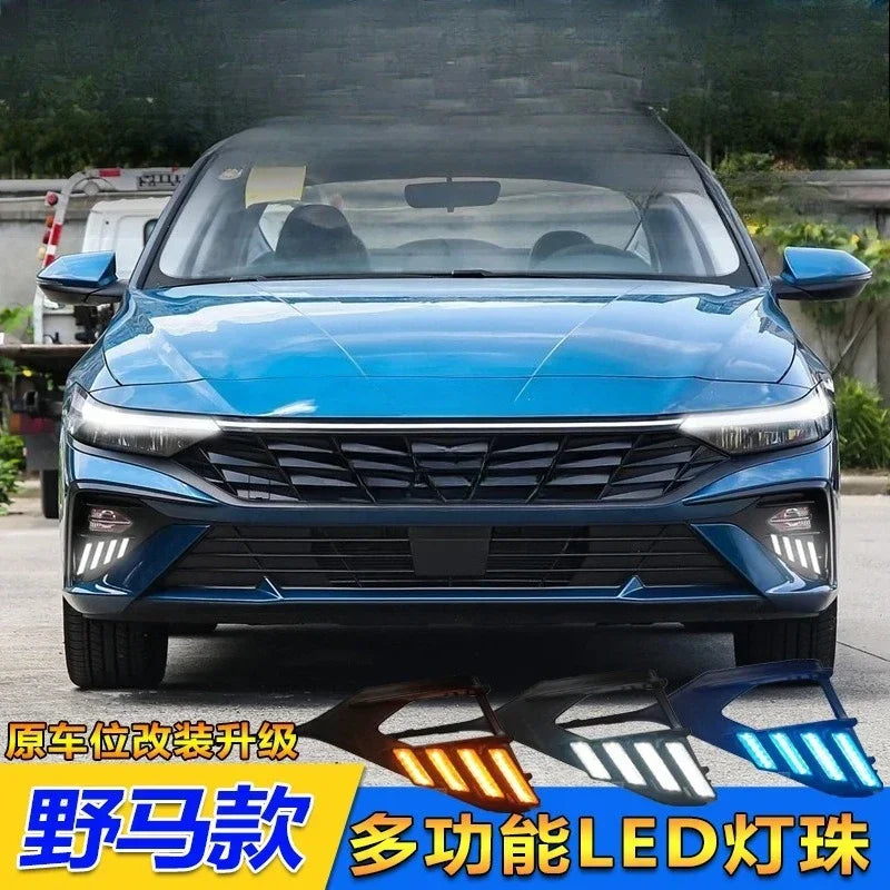 DRL For Hyundai Elantra Avante 2023-2026 Car Led Daytime Running Light Flowing Turn Signal Front Fog Light Modified Accessories — view 3