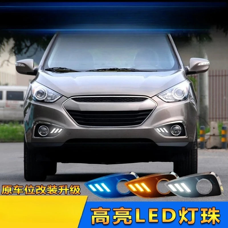 DRL For Hyundai IX35 2010 2011 2012 Car Led Daytime Running Light Front Fog Lamp Modification Dynamic Turn Signal Accessories — view 3