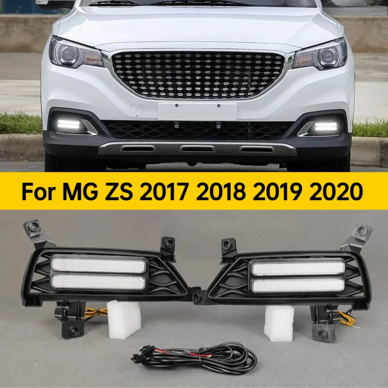 DRL For MG ZS 2017 2018 2019 2020 Car Led Daytime Running Lights Front Fog Lights Modified Driving Dynamic Turn Signal Lamp — view 1