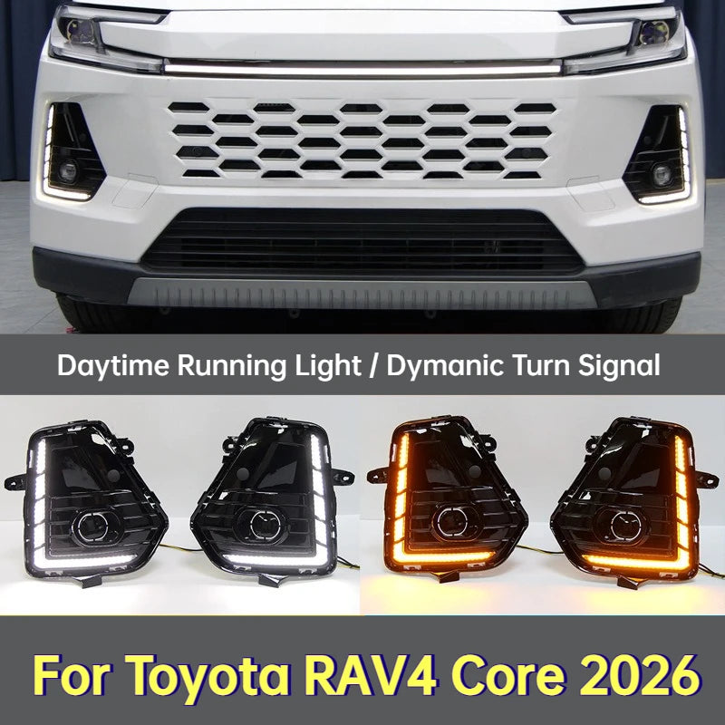 DRL For Toyota RAV4 Core 2026 Car Front Fog Light Position L-shaped Model Daytime Running Light Dynamic Turn Signal Daylights — view 1