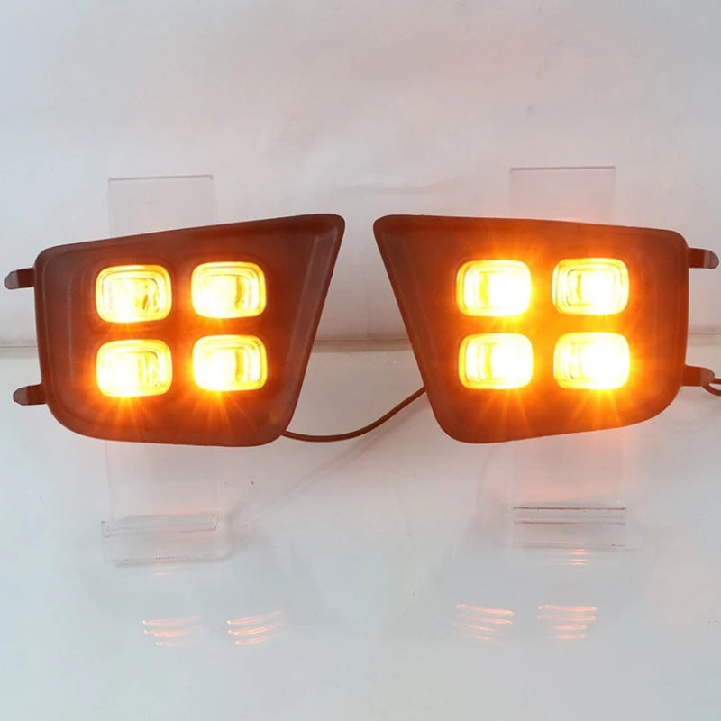 DRL For Toyota Tacoma 2012-2015 Four-eyes Types Car LED Daytime Running Lights with Yellow Turn Signal Lamp White Daylight — view 5