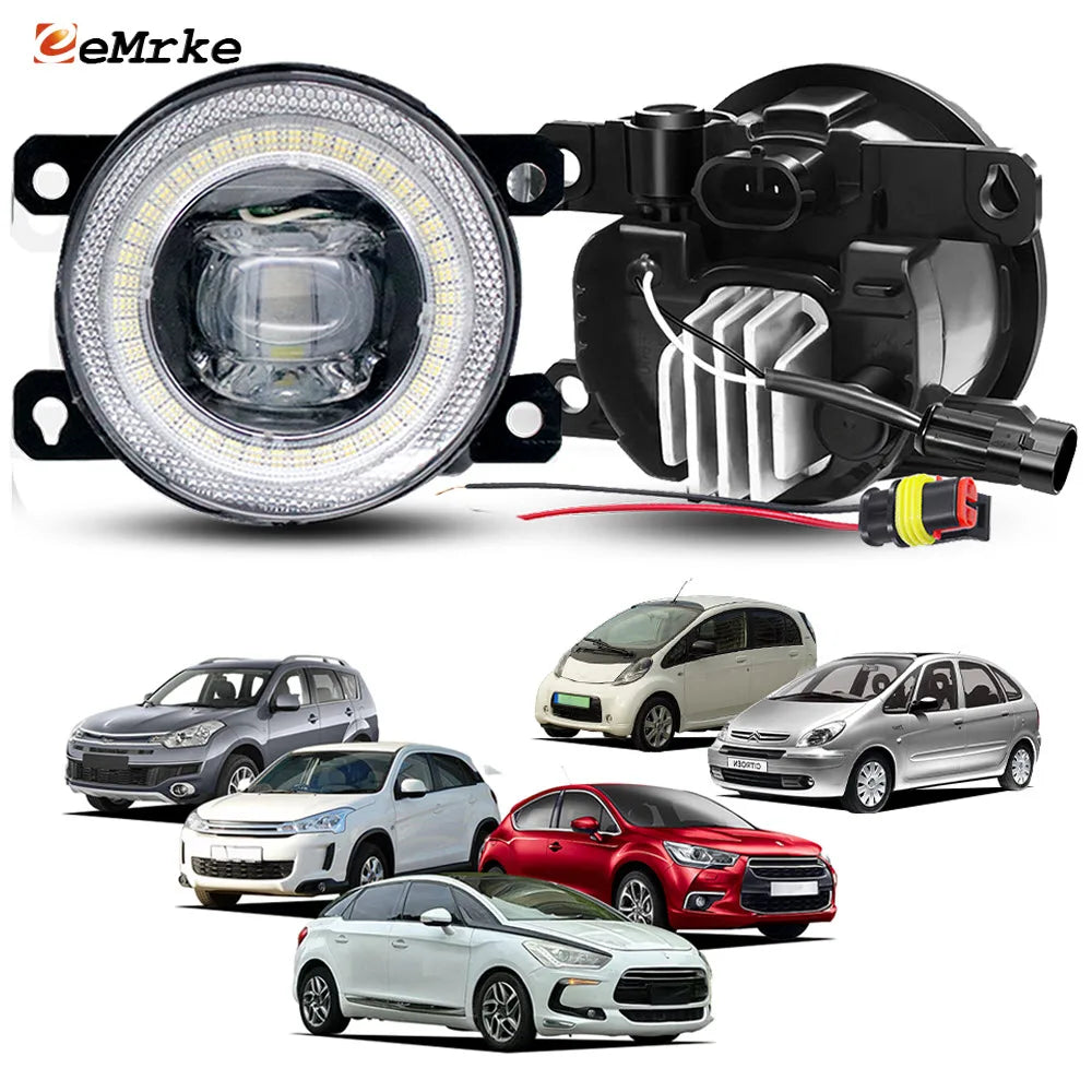 EEMRKE For Citroen C-Crosser C4 Aircoross Xsara Picasso DS4 DS5 Fog Lights Upgrade LED Angel Eye Aperture Headlight Accessories — view 1