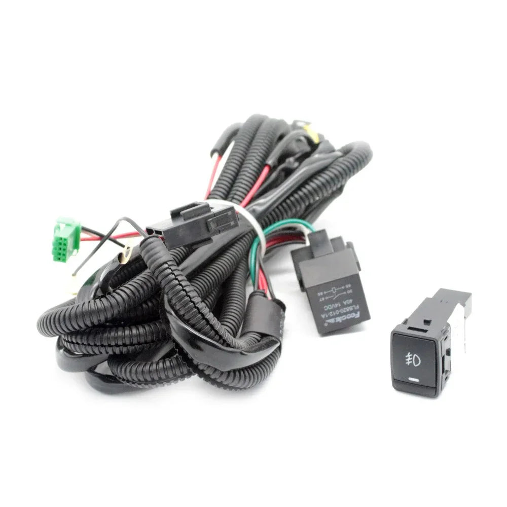 EEMRKE H11 Car Fog Lights Wire Connector + Switch for Nissan X-trail Qashqai J11 Tiida Serena C26 C27 Teana 2013 Navara NP300 — view 1