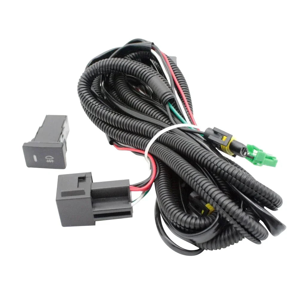 EEMRKE H11 Sockets Fog Lights Wire Connector + Switch for Toyota Yaris Highlander Prius Corolla Vios Reiz Mark-X Prado 150 Solio — view 1