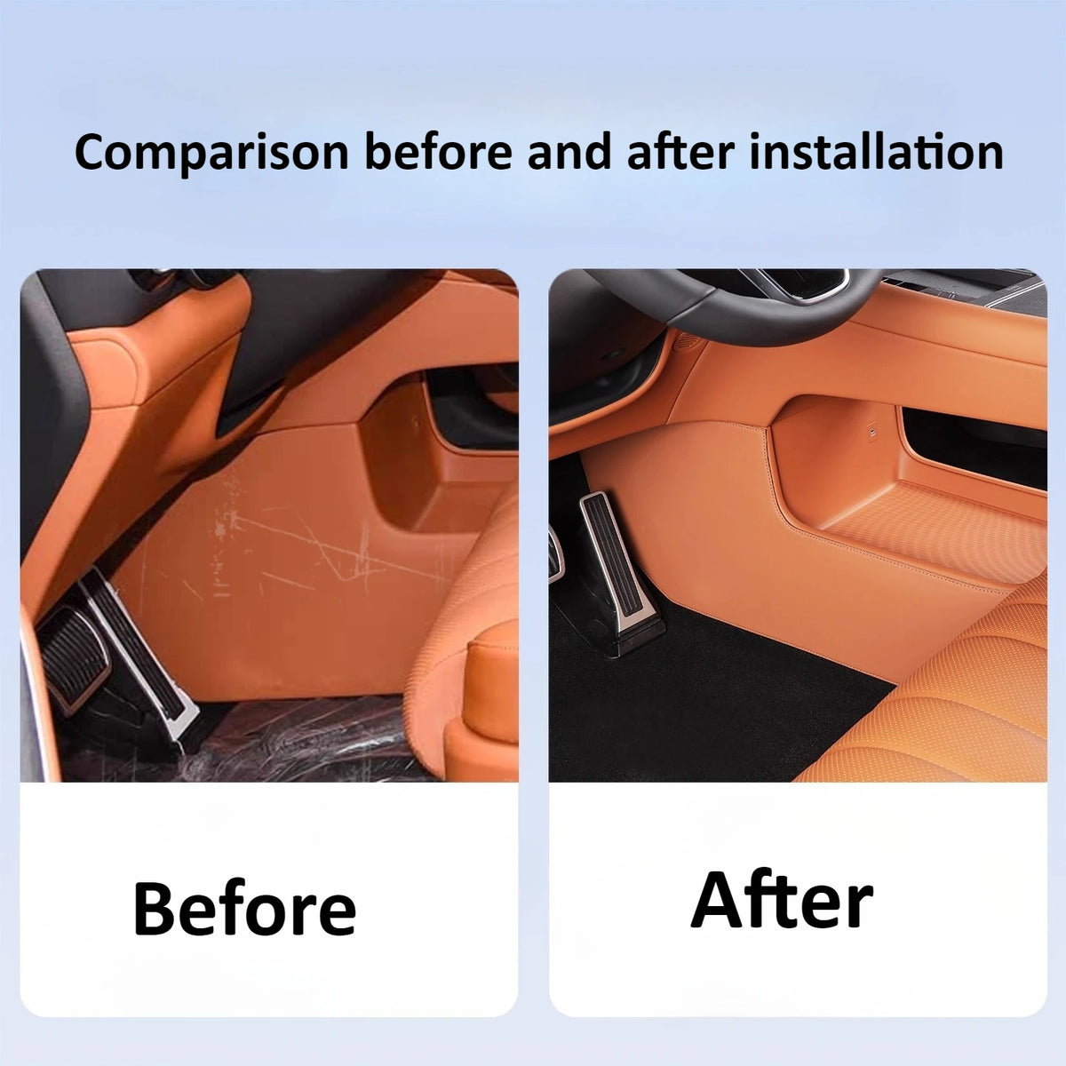 For AITO 8 M8 2025 2Pcs Car Main and Co-Driver Lower Anti-kick Pads Center Console Side Leather Protective Mats Car Accessories — view 3