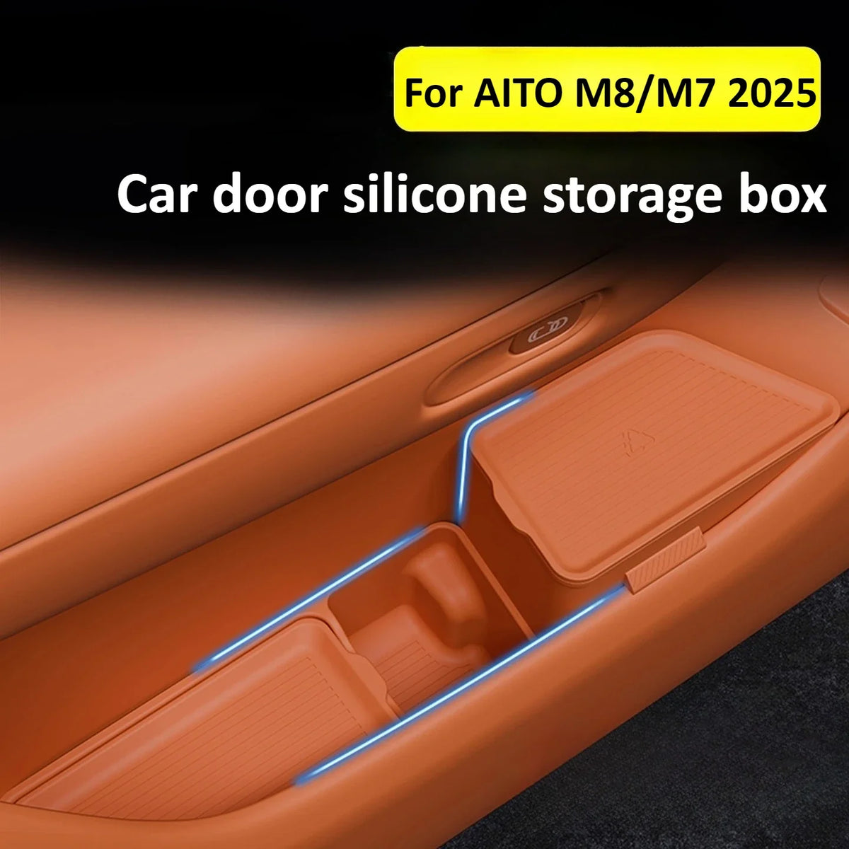 For AITO 8 M8 2025 Car Door Lower Storage Box Waterproof Front or Rear Doors Silicone Storage Organizer Tray Container Accessory — view 1