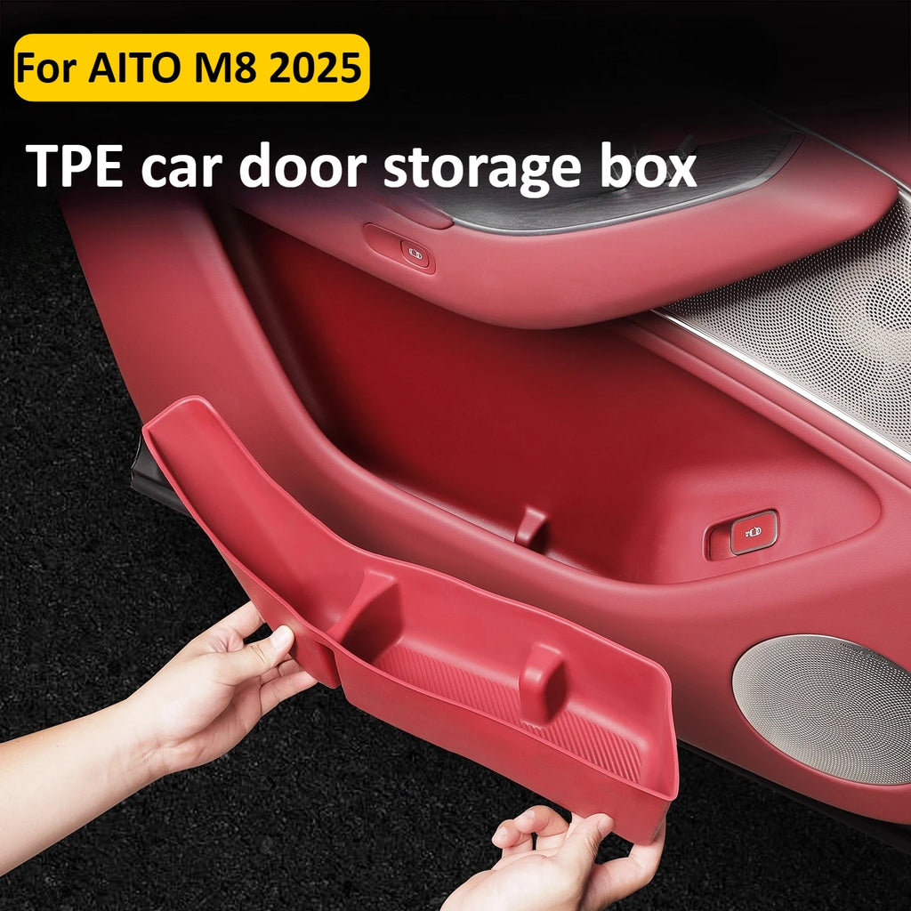 For AITO 8 M8 2025 Car Door Lower Storage Box TPE Four Doors Waterproof Partition Storage Organizer Tray Car Interior Accessorie — view 2