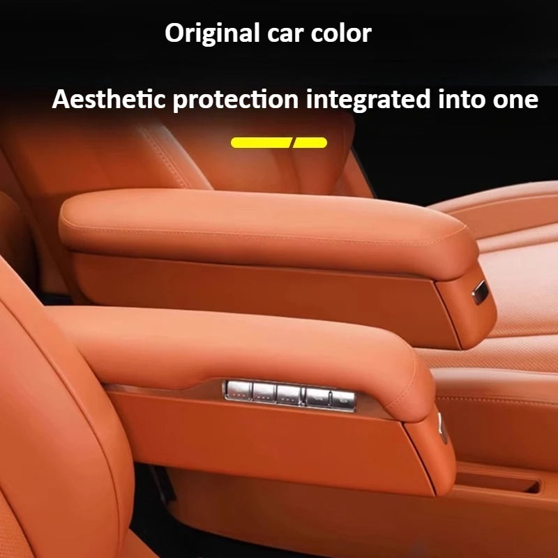 For AITO 8 M8 2025 Car Middle Row Seat Armrest Protective Cover Leather Anti-Scratch Car Interior Armrest Protector Accessories — view 3