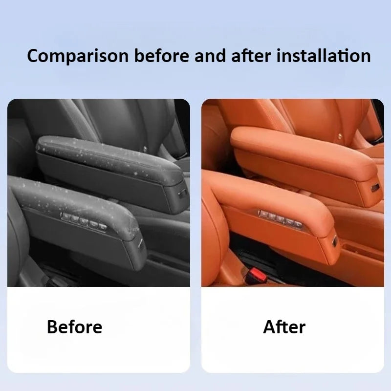 For AITO 8 M8 2025 Car Middle Row Seat Armrest Protective Cover Leather Anti-Scratch Car Interior Armrest Protector Accessories — view 5
