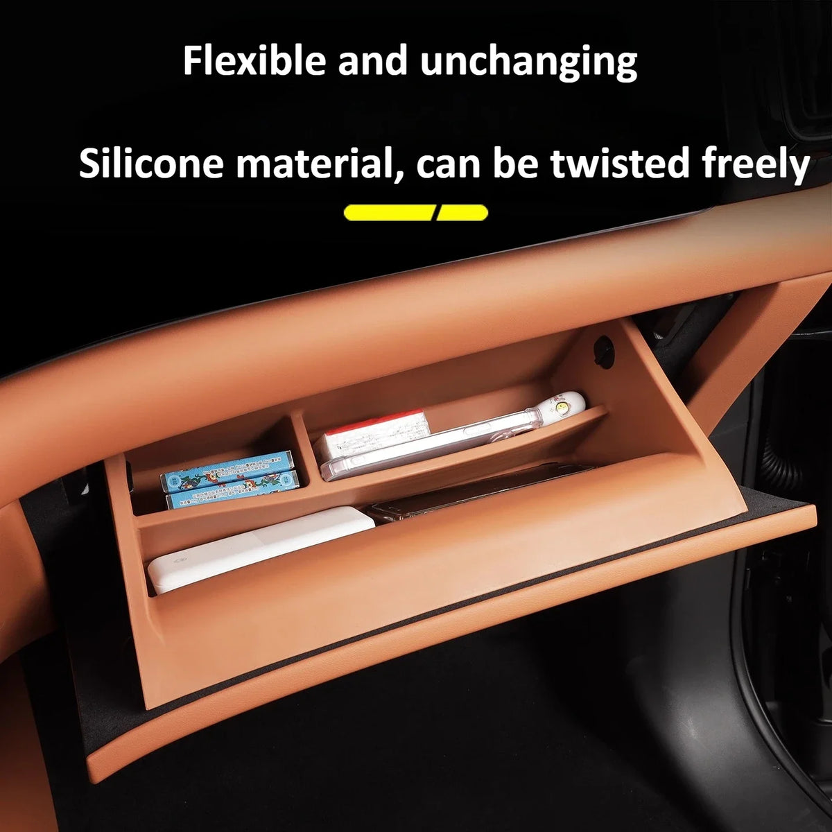 For AITO 8 M8 SERES 7 2025 Car Co-pilot Glove Box Inner Storage Case Silicone Protective Pad Organizer Car Interior Accessories — view 1