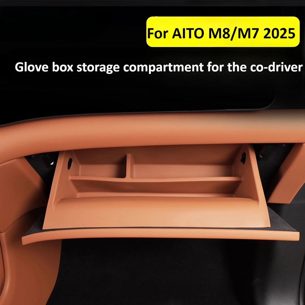 For AITO 8 M8 SERES 7 2025 Car Co-pilot Glove Box Inner Storage Case Silicone Protective Pad Organizer Car Interior Accessories — view 2