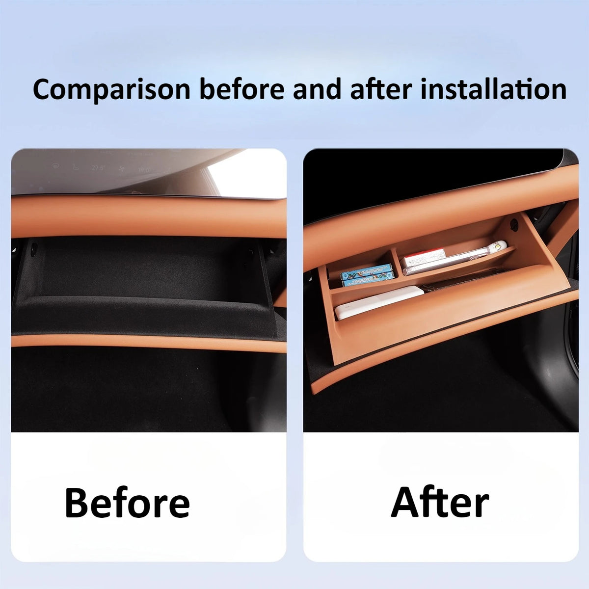 For AITO 8 M8 SERES 7 2025 Car Co-pilot Glove Box Inner Storage Case Silicone Protective Pad Organizer Car Interior Accessories — view 3