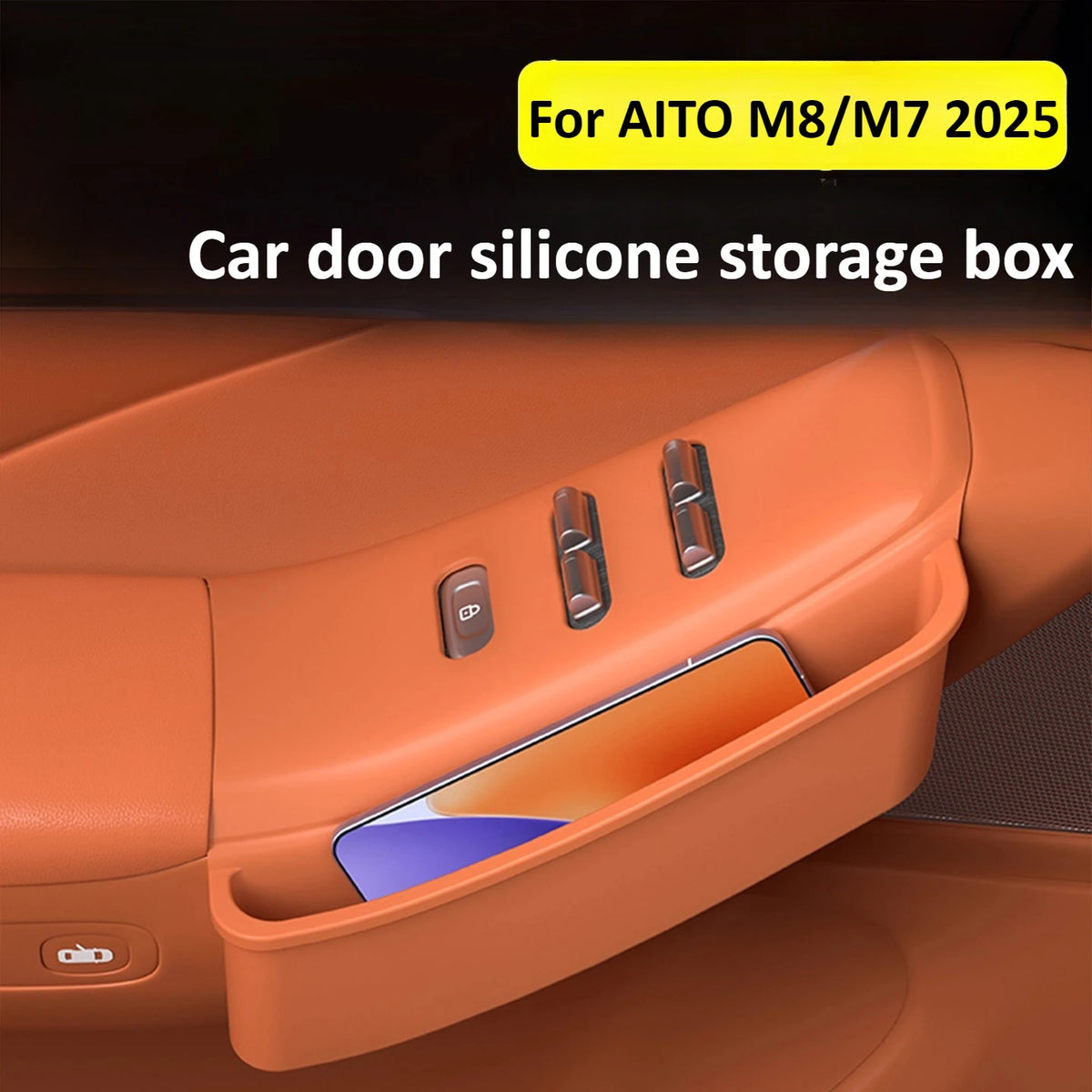 For AITO 8 M8 SERES 7 2025 Car Window Glass Lift Panel Silicone Storage Box Protective Pad Car Interior Storage Accessories — view 2