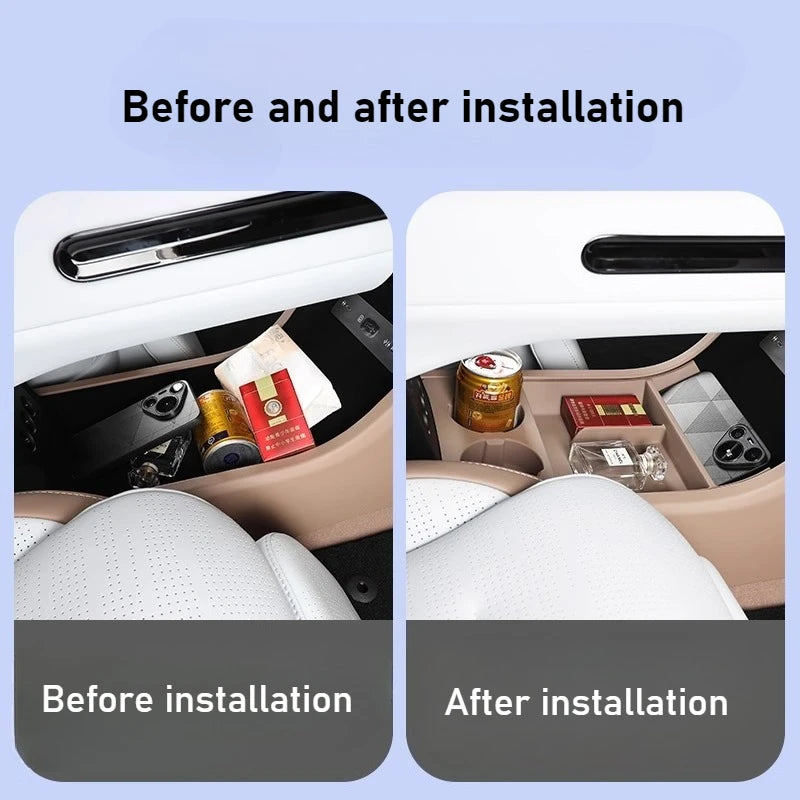 For AVATR 07 Car Central Control Lower Storage Box Silicone Partition Storage Water Cup Holder Car Interior Organizer Box Tray — view 4