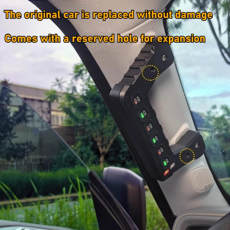 For BAIC BJ40 2023-2026 Car A-pillar 6 Gang Handle Switch Integrated Wireless Remote Control LED Spotlight Expansion Switches — view 2