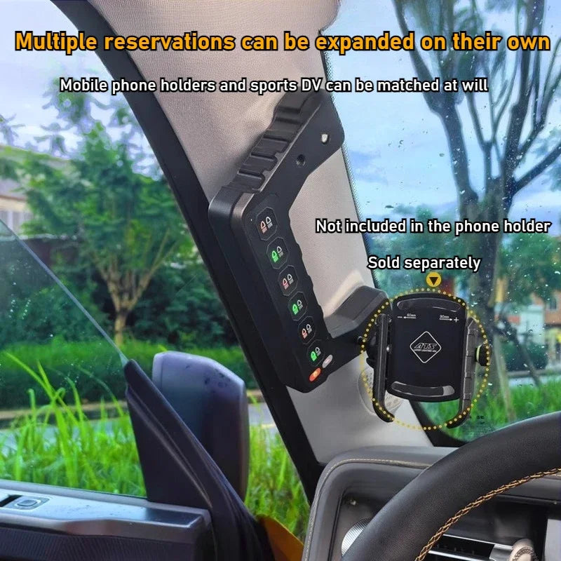 For BAIC BJ40 2023-2026 Car A-pillar 6 Gang Handle Switch Integrated Wireless Remote Control LED Spotlight Expansion Switches — view 3