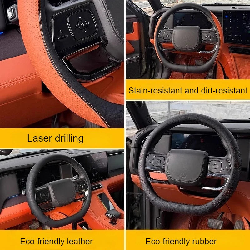 For BAIC Polestone 01 Rox 01 2023-2025 Car Steering Wheel Cover Non-slip Soft Leather Car Handle Grips Protective Pad Accessory — view 5