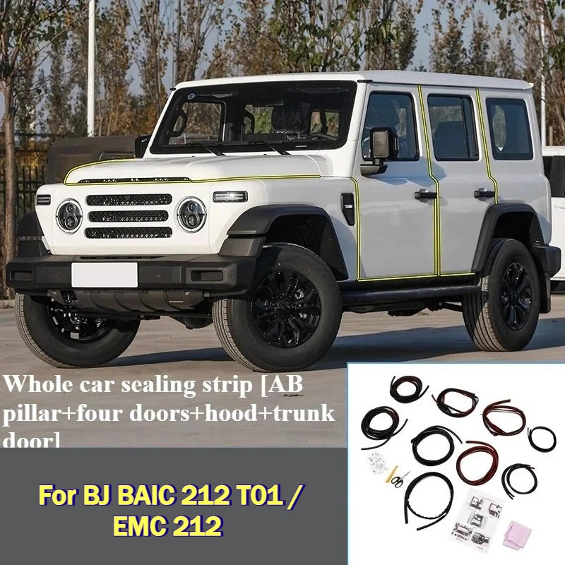For BJ BAIC 212 T01 / EMC 212 Car Door Sound Insulation Strip Whole Car Dust and Noise Reduction Sealing Strip Accessories — view 1