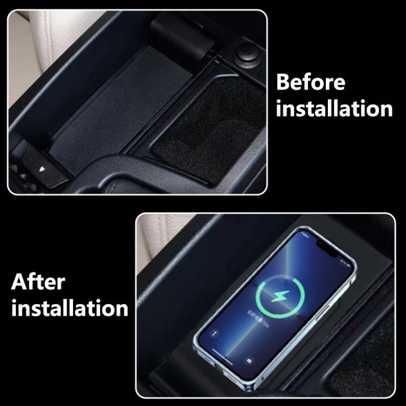 For BMW 3 E90/E92/E93 2004 2005 2006 2007 2008 2009 2010 2011 Wireless Car Charger Mobile Phone Holder Fast Charging Pad — view 4