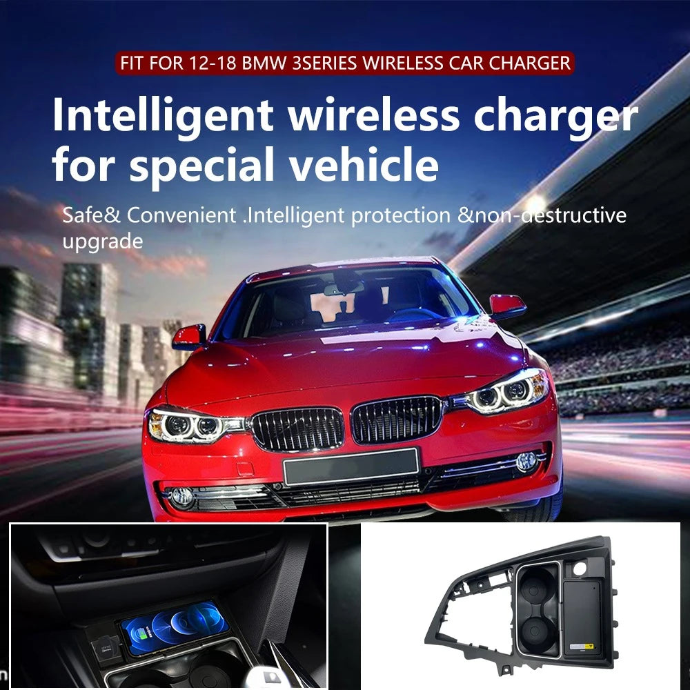 For BMW 3 Series F30 F31 F35 2013-2019 15W Special Car Wireless Charger Q-I / Magnetic Type Mobile Phone Charger Charging Case — view 2
