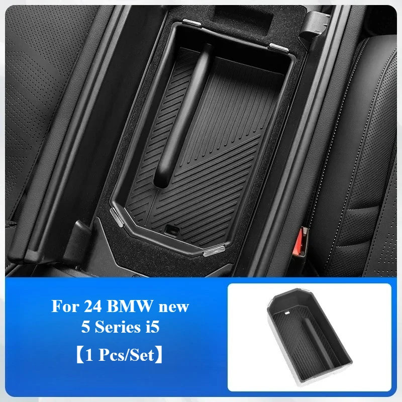 For BMW 5 Series I5 G60 LHD 2024-2025 Car Central Armrest Box Storage Boxes Container Holder Tray Auto Center Console Organizer — view 1