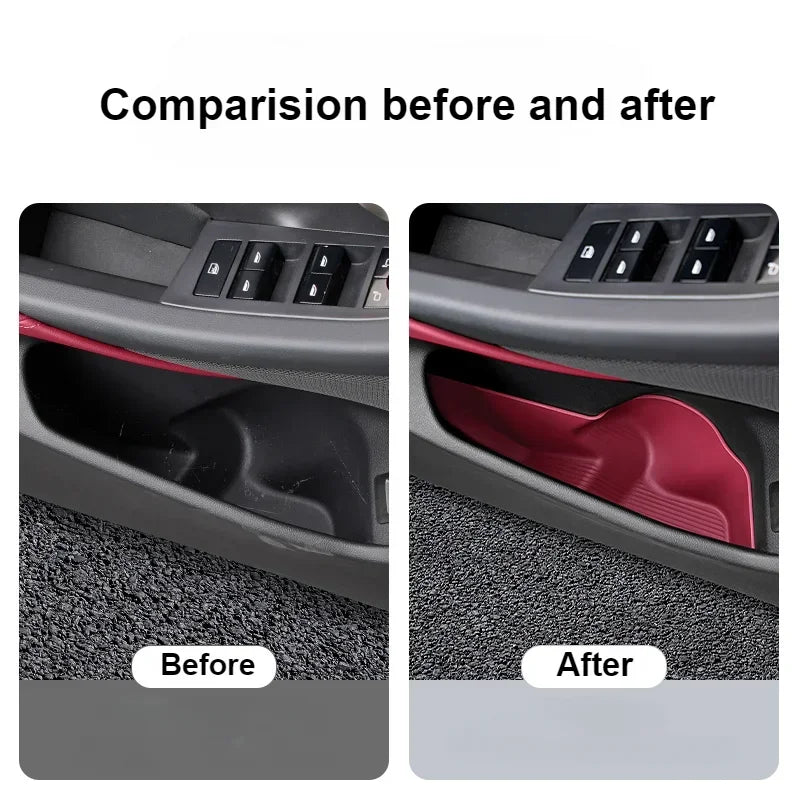For BMW Series 5 G60 I5 2024 TPE Front Door Storage Box Car Inner Door Organizer Tray Water Cup Holder Auto Interior Accessories — view 4