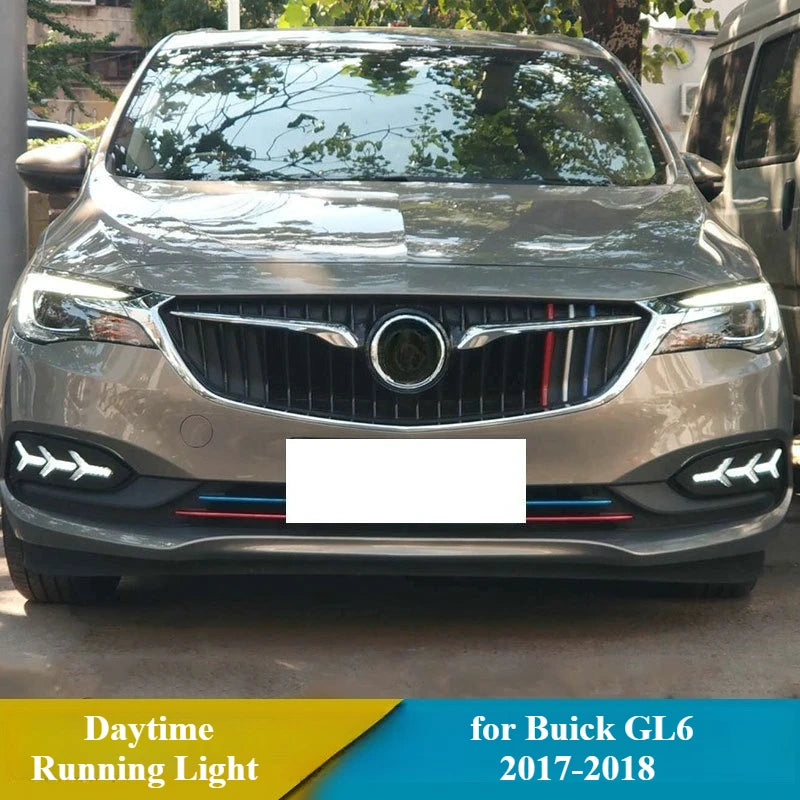 for Buick GL6 2017-2018 2Pcs Car Led Daytime Running Light Yellow Streamer Steering DRL Front Bumper Fog Lamp 12V Daylights — view 3