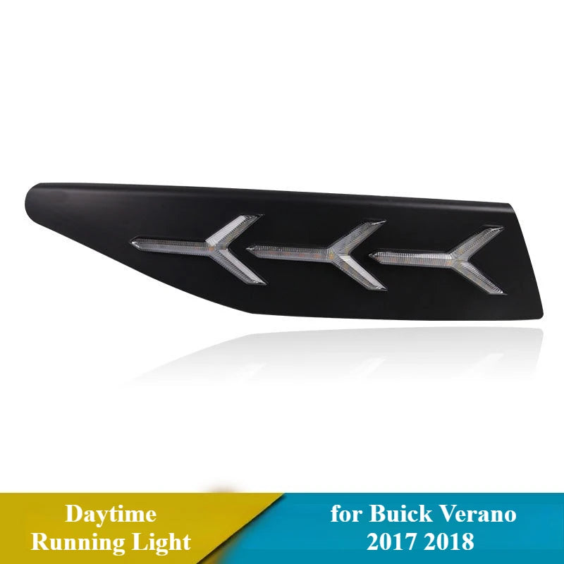 for Buick Verano 2017 2018 Car Led Daytime Running Lights Streamer Steering Modified DRL Front Bumper Fog Lamp 12V Daylights — view 5