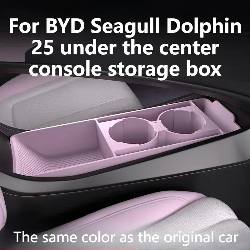 For BYD Dolphin 2021-2025 Car Center Console Lower Storage Box Interior Armrest Silicone Under Organizer Tray Tidying Accessory — view 2