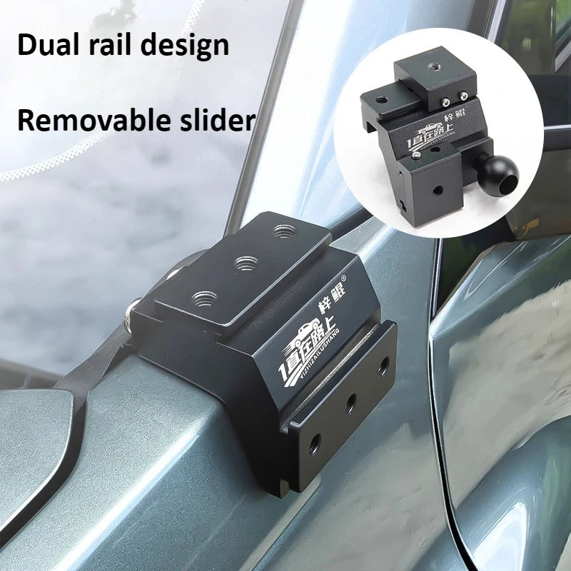 For BYD Formula Leopard Titanium 3 A Pillar Spotlight Bracket Front Engine Hood Quick Release Dual Guide Rail Expansion Stand — view 3
