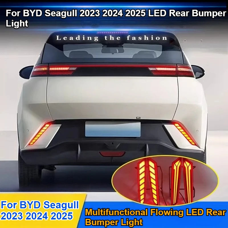 For BYD Seagull Dolphin Surf‌ 2023-2025 Car LED Rear Bumper Light Reflector Driving Brake Light Fog Lights Dynamic Turn Signal — view 3