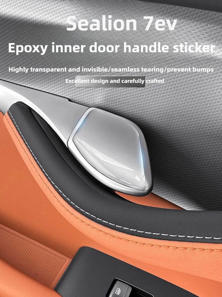 For BYD Sealion 7 Epoxy Central Control Panel Button Protective Sticker Guard Car Inner Door Handle Transparent Protective Film — view 2
