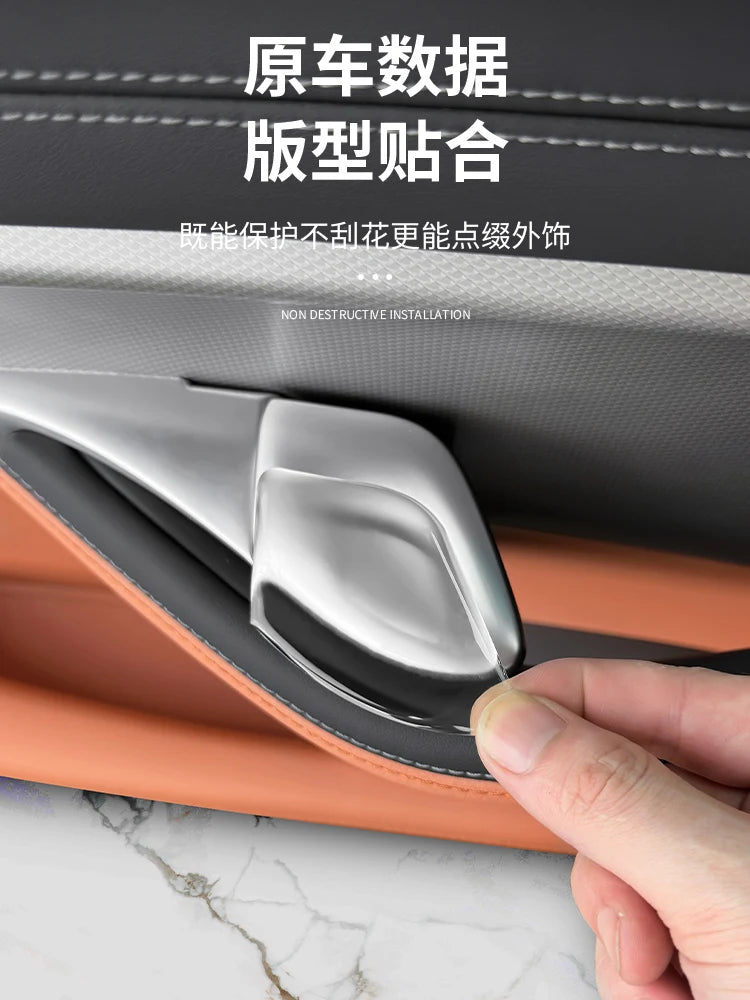 For BYD Sealion 7 Epoxy Central Control Panel Button Protective Sticker Guard Car Inner Door Handle Transparent Protective Film — view 5