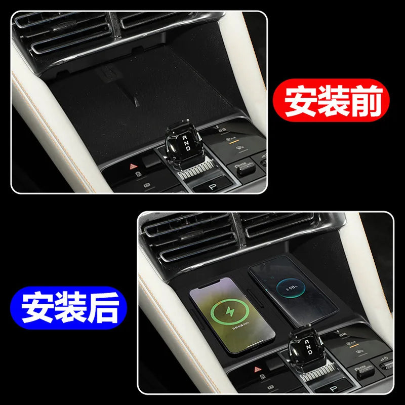 for BYD Song Plus Seal U 2023 2024 2025 Car Center Console Wireless Charger 15W Smart Fast Charging Pad Mobile Phone Holder — view 4