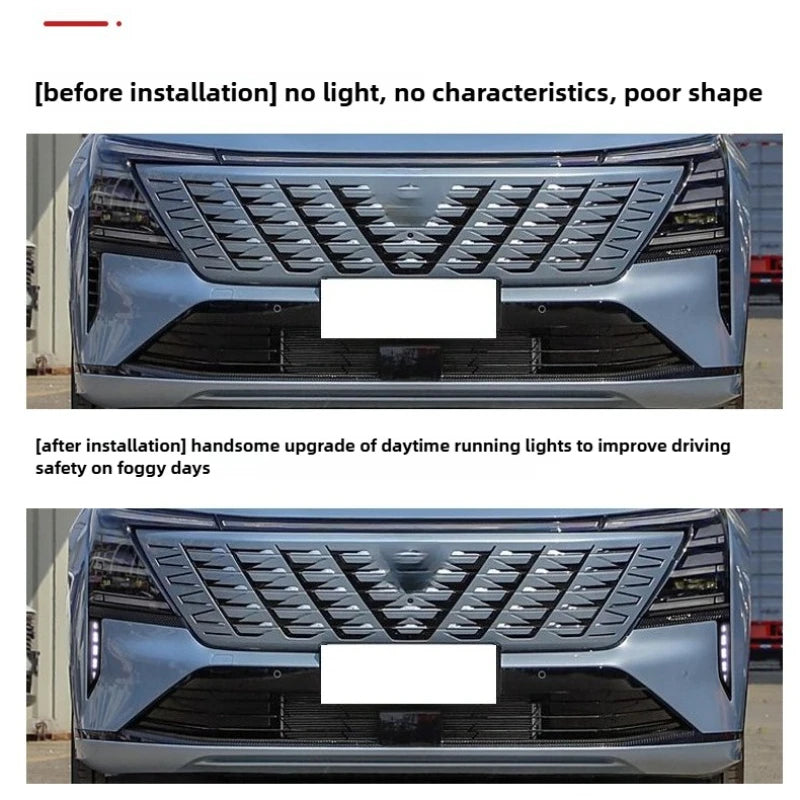 For Changan CS75 Plus 4th Gen 2025-2026 LED Daytime Running Lights DRL Front Fog Lights Modified Dynamic Turn Signals Night Blue — view 6