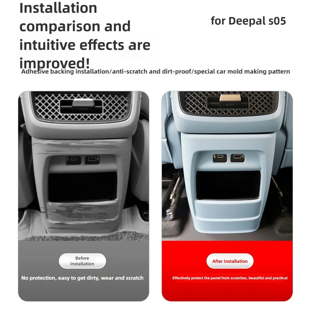 For Changan Deepal S05 Car Rear Row Anti-kick Cover, Center Console Rear Air Outlet Protection Panel Car Interior Accessories — view 2