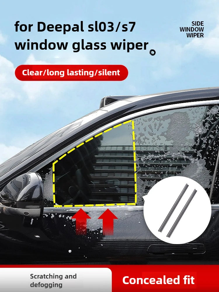 For Changan Deepal SL03/S7 Car Side Window Wiper Glass Wipers, Rubber Rainproof Fogproof Window-Lifting Double Wiper Strips — view 1