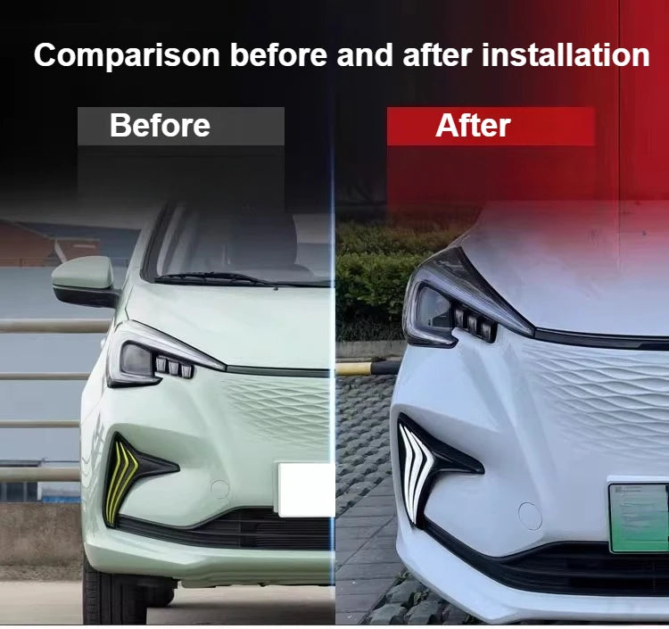 For Changan E-Star 2020 2021 2022 2023 Car LED Daytime Running Lights DRL Yellow Dynamic Turn Signal Front Fog Lamp 12V Daylight — view 4