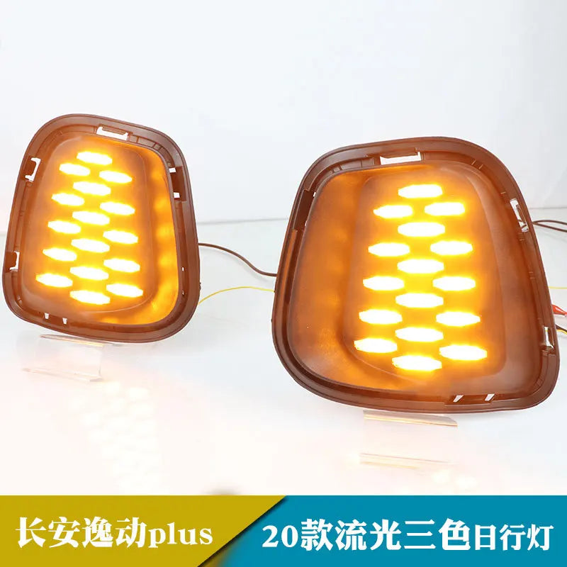 For Changan Eado Plus 2019-2022 Car Led Daytime Running Light DRL Streamer Steering Front Fog Light Modification 12V Daylights — view 4