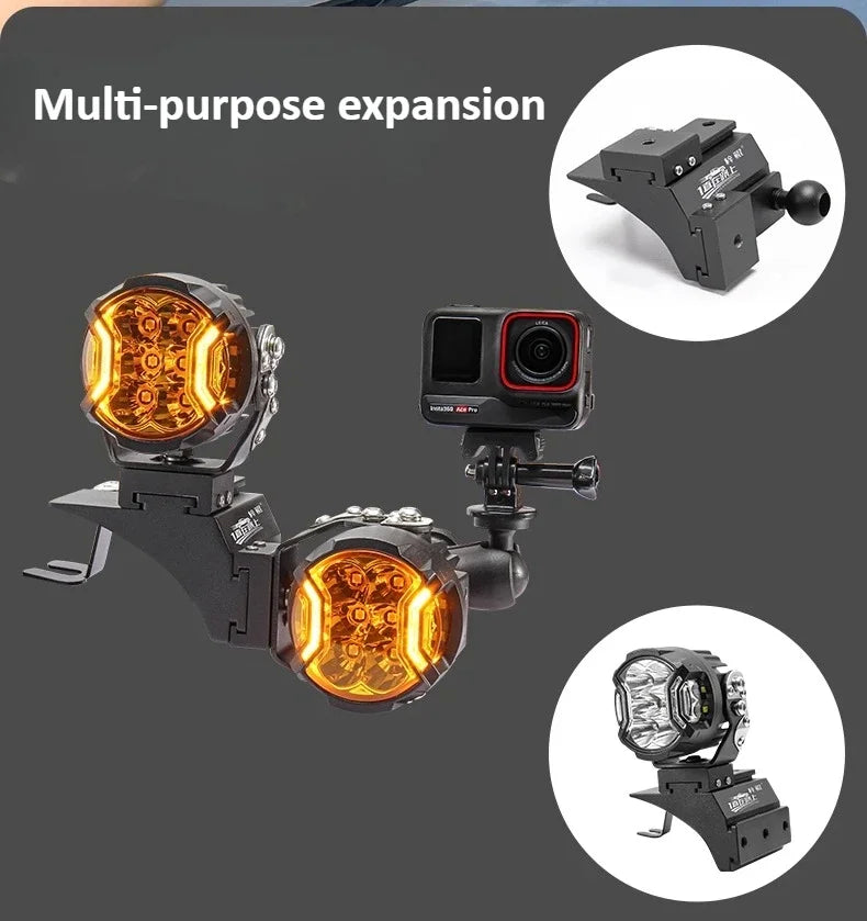 For Changan LandTop Hunter Car A Pillar Led Spotlight Bracket Front Engine Hood Quick Release Dual Guide Rail Expansion Stand — view 4