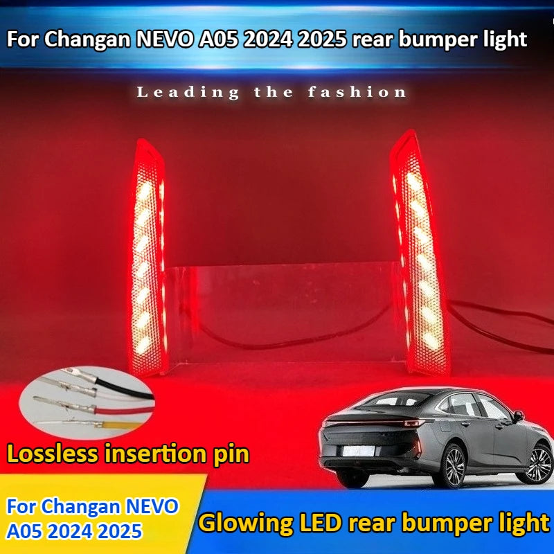 For Changan NEVO A05 2024 2025 Car Rear Bumper Light Reflector LED Dynamic Turn Signal Pilot Light DRL Driving Brake Lights — view 2