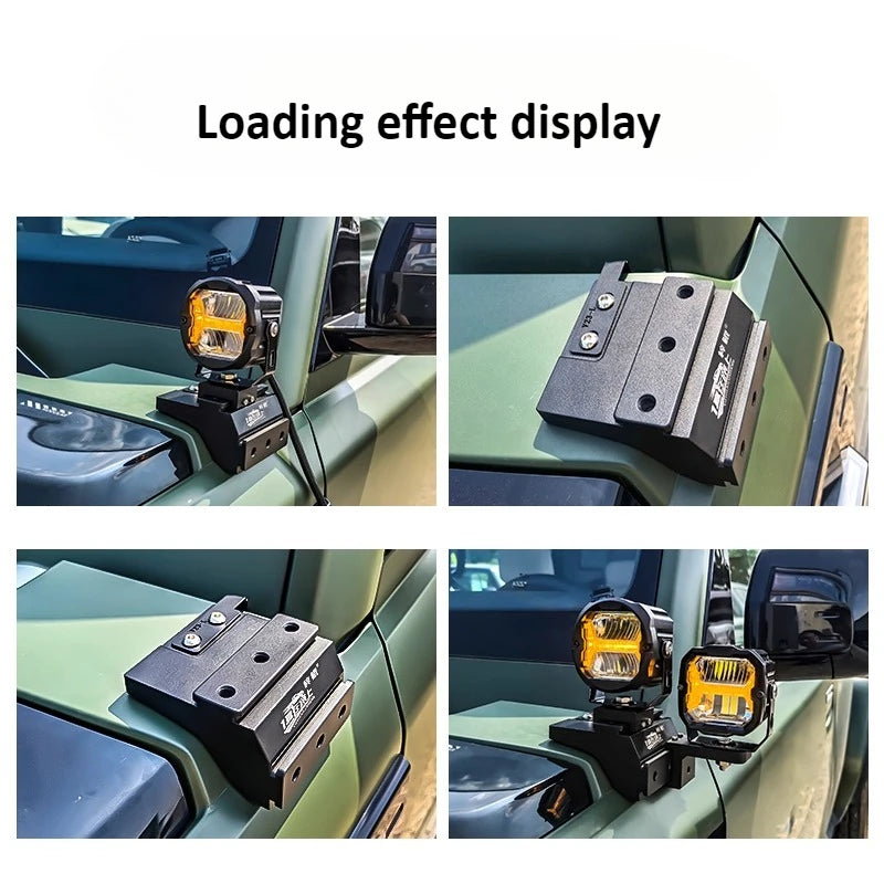 For Chery Icar ICAUR V23 A Pillar Spotlight Bracket Front Engine Hood Quick Release Dual Guide Rail Expansion Stand Lamp Holder — view 4