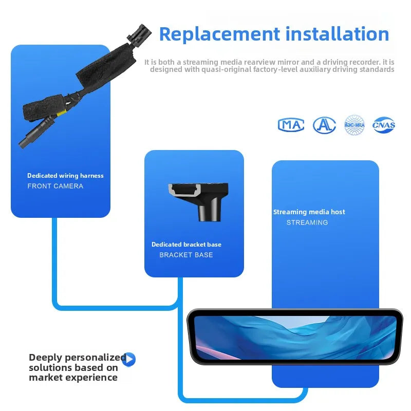 For Chery ICAR V23 03T Dash Cam Stream Media Mirror Digital Signal HD Night Vision monitoring Touch Screen Video Recorder — view 3