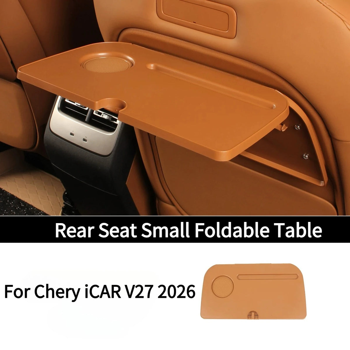 For Chery ICAR V27 2026 Car Seat Back Table Tray ABS Foldable Seatback Laptop Desk Working Table Car Interior Accesories — view 1