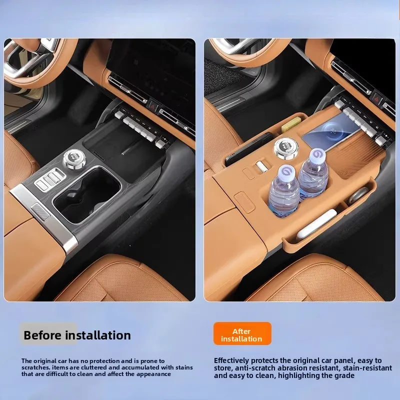 For Chery ICAUR ICAR V27 2026 2027 Car Center Console Silicone Pad Protective Mat Anti-scratch Wireless Charging Anti-Slip Mats — view 3