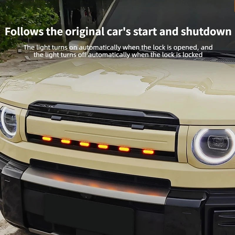 For Chery iCAUR iCAR V27 2026 Car Front Bumper Grille Small Yellow Light LED Off-Road Auxiliary Warning Light Decorative Lamps — view 3