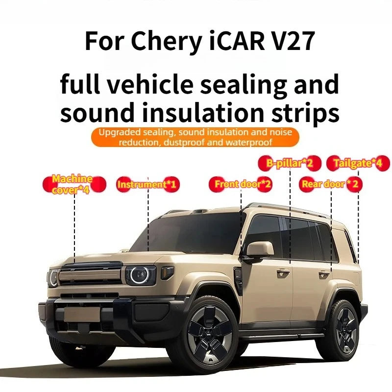 For Chery ICAUR ICAR V27 2026 Full Car Sound Insulation Sealing Strip Noise Reduction Waterproof Rubber Strip Accessories — view 1