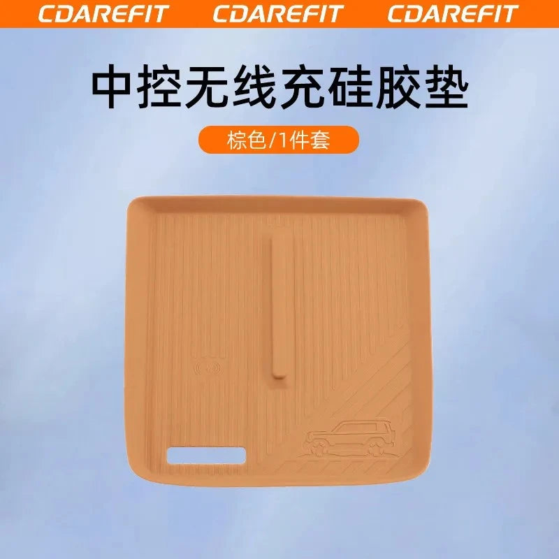 For Chery ICAUR ICAR V27 Car Central Console Wireless Charging Silicone Pad Cup Holder Anti-Slip Protective Mat Accessories — view 2