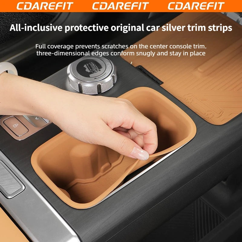For Chery ICAUR ICAR V27 Car Central Console Wireless Charging Silicone Pad Cup Holder Anti-Slip Protective Mat Accessories — view 4