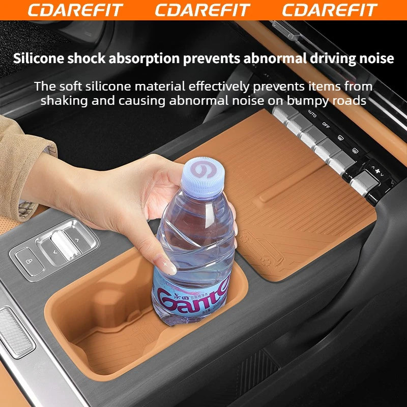 For Chery ICAUR ICAR V27 Car Central Console Wireless Charging Silicone Pad Cup Holder Anti-Slip Protective Mat Accessories — view 6